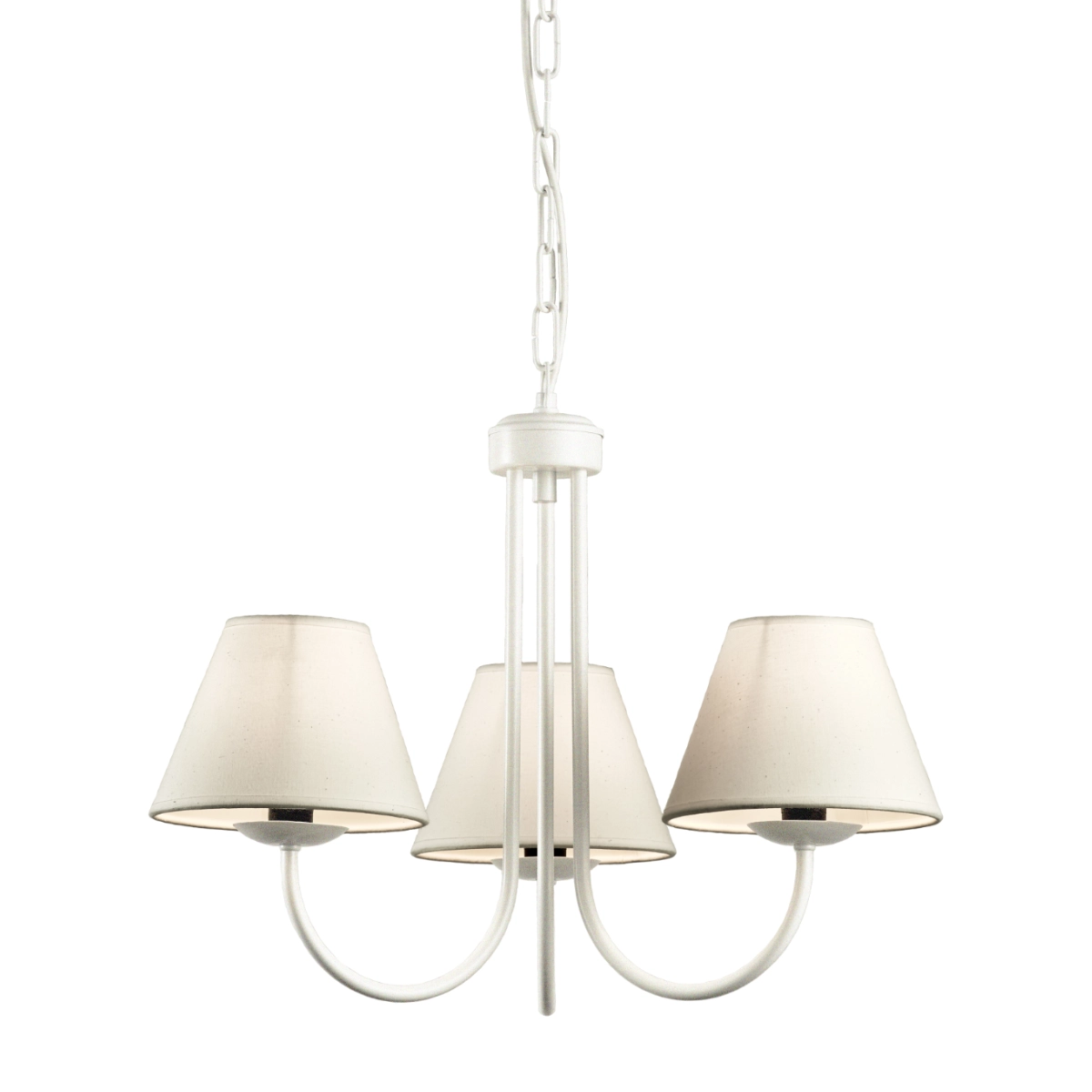 Παραδοσιακό λευκό πολύφωτο με καπέλα BIANCO-2 white rustic chandelier with lamp shades