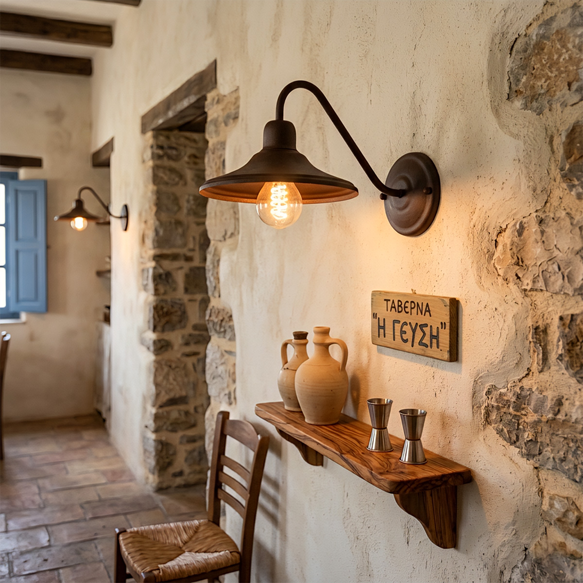 Απλίκα ρουστίκ σε καφέ σκουριά | ΙΟΣ