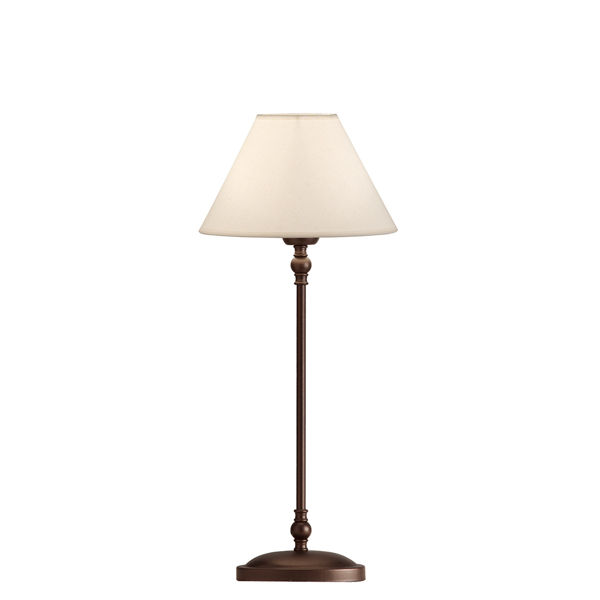 Ρουστίκ επιτραπέζιο φωτιστικό με καφέ καρό καπέλο BIANCO-2 rustic table lamp with brown plaided shade