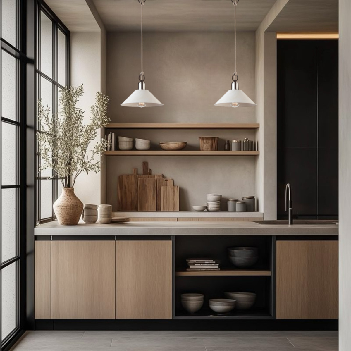 White retro pendant lamp | MILOS