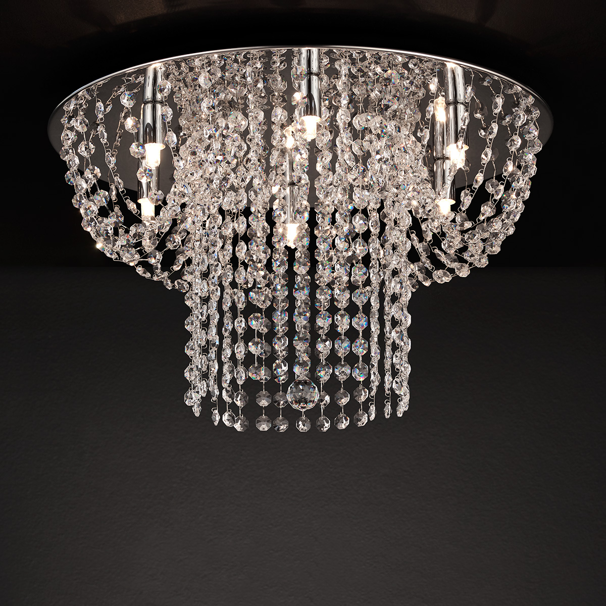 Φωτιστικό οροφής με κρύσταλλα ΕΡΜΗΣ modern ceiling lamp with crystal accents
