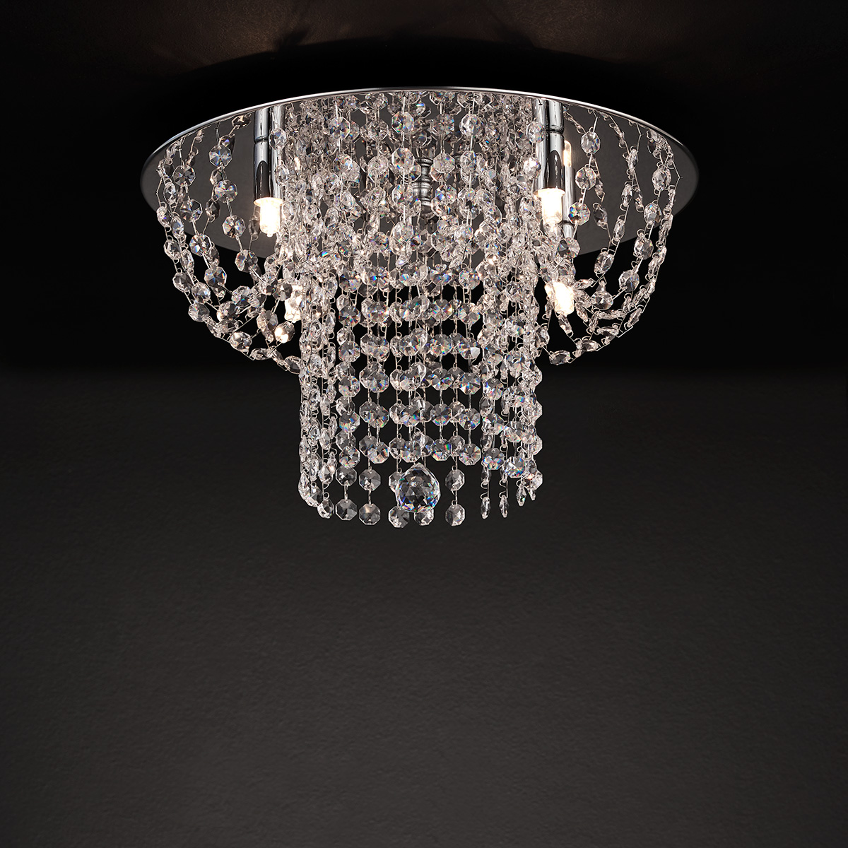 Μοντέρνο φωτιστικό οροφής με κρύσταλλα ΕΡΜΗΣ ceiling lamp with crystal accents