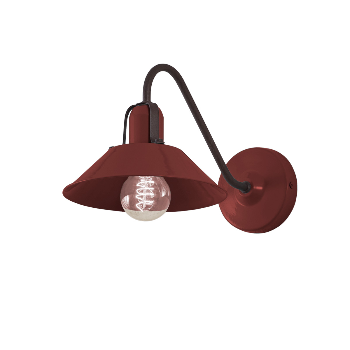 Ρετρό επιτοίχιο φωτιστικό μπορντό ΜΗΛΟΣ bordeaux retro wall lamp