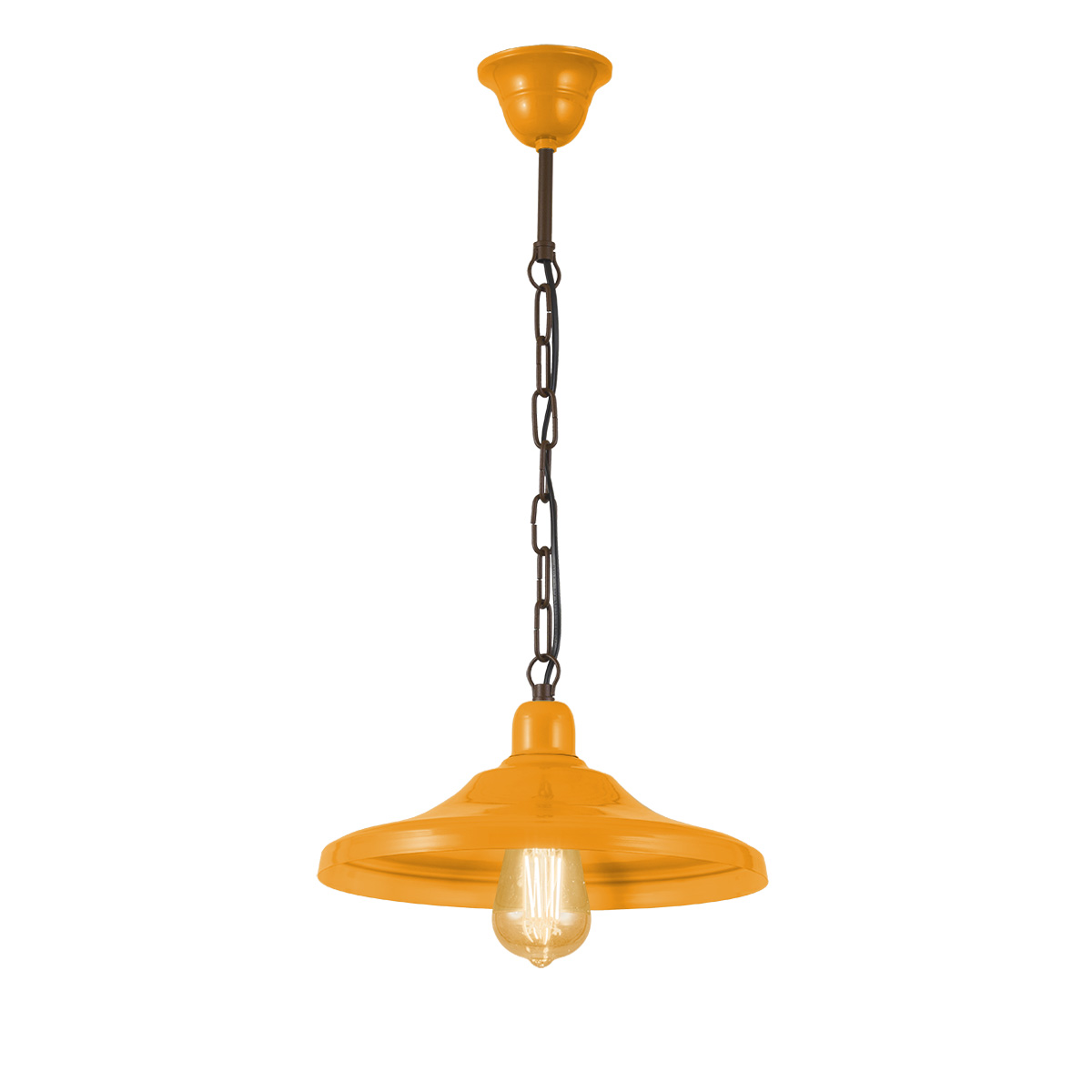 Κίτρινο ρετρό φωτιστικό ΙΟΣ ΒΙ yellow pendant lamp