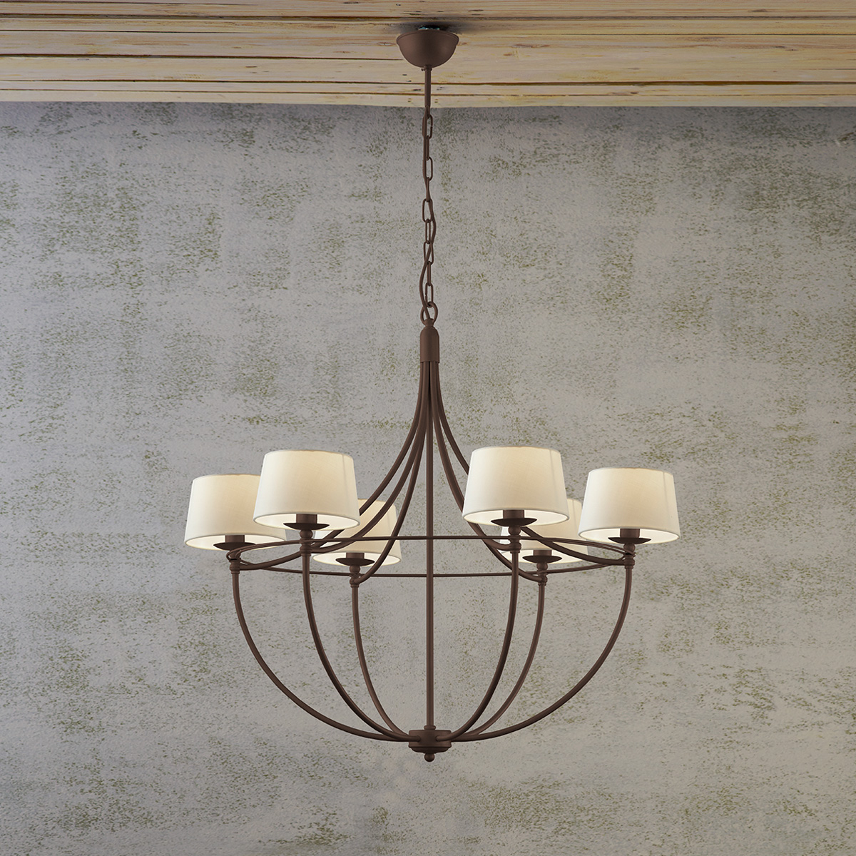 Φωτιστικό σε καφέ σκουριά με καπέλα VILLAGE