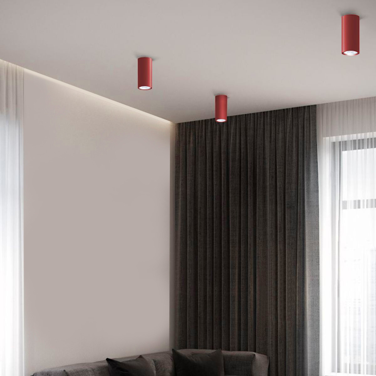 Red tube ceiling spotlight | BULBS