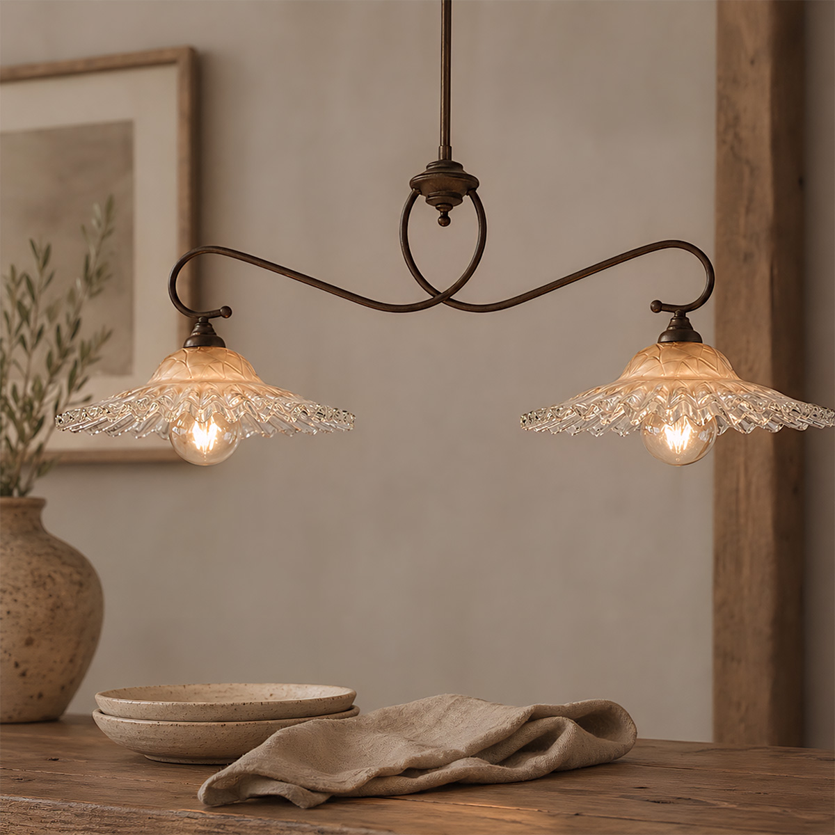 Μεγάλο vintage φωτιστικό ΣΥΡΟΣ large vintage pendant lamp