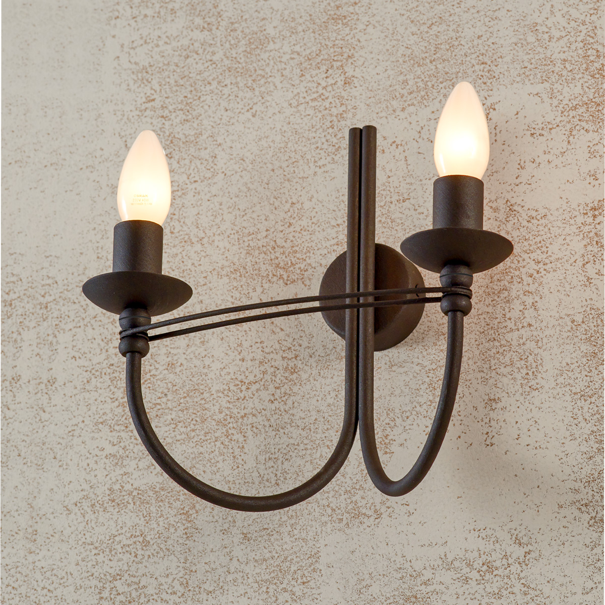 2φωτη ρετρό απλίκα VILLAGE twin retro wall bracket